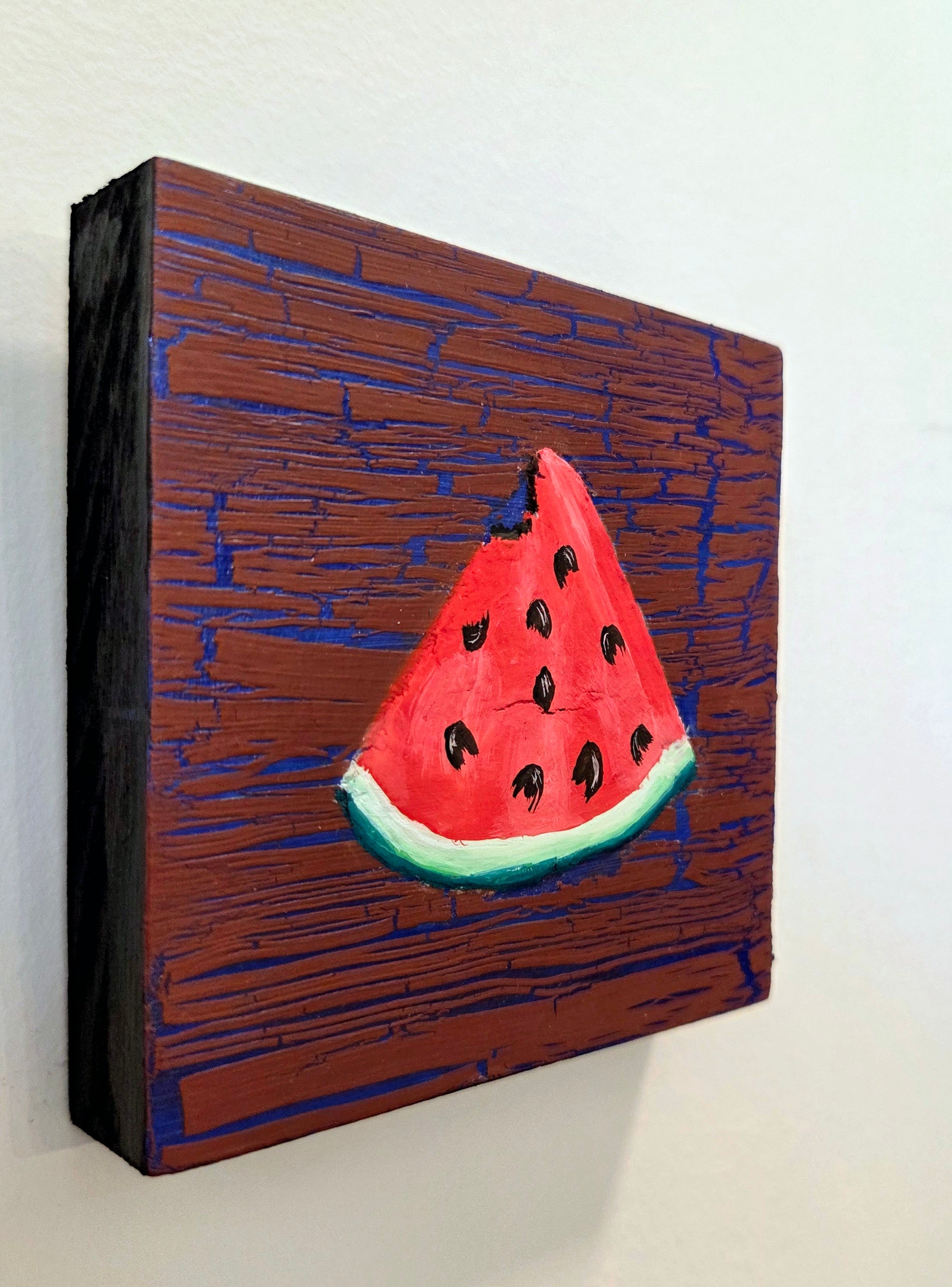 Watermelon Original Gouache Painting 4x4 Collection
