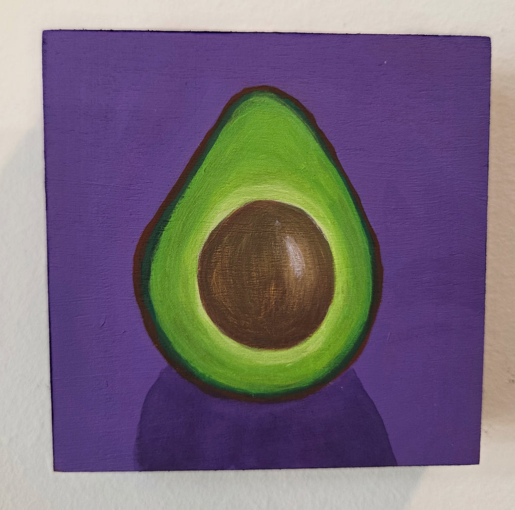 Avocado Original Gouache Painting 4x4 Collection
