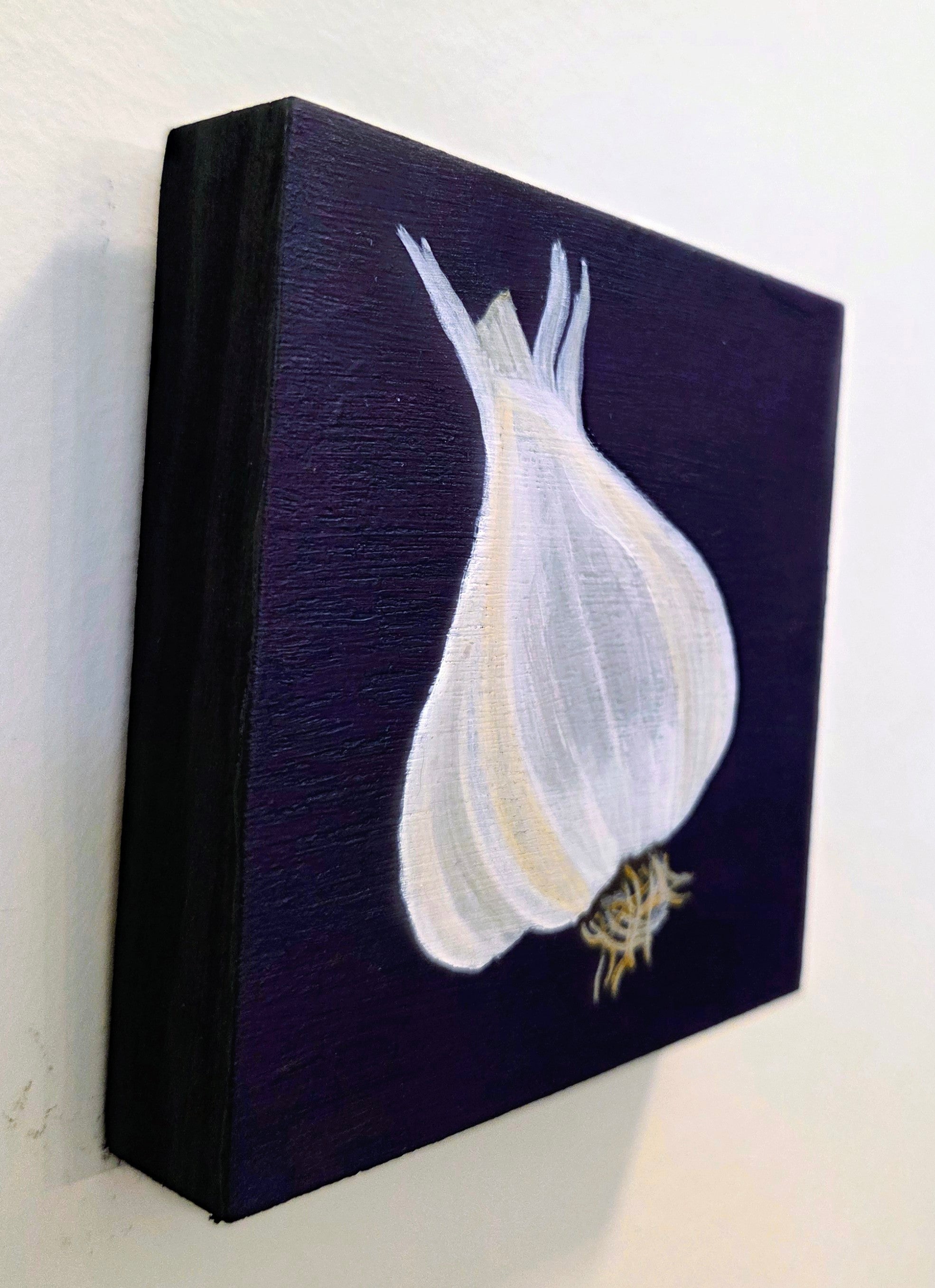 Garlic Bulb Original Gouache Painting 4x4 Collection