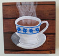 Hot Tea Original Gouache Painting 4x4 Collection