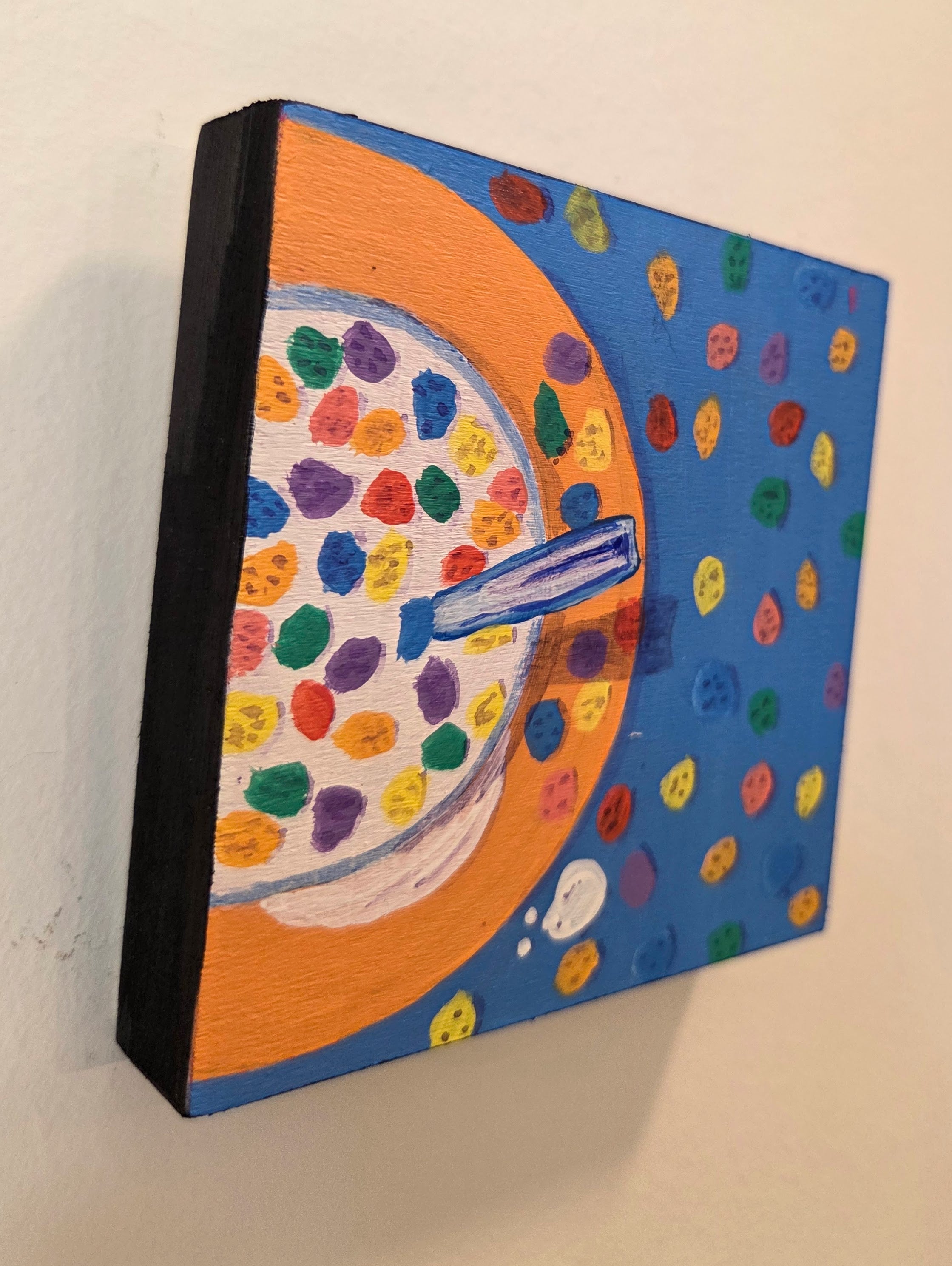 Colorful Cereal 2 of 3 Original Gouache Painting 4x4 Collection