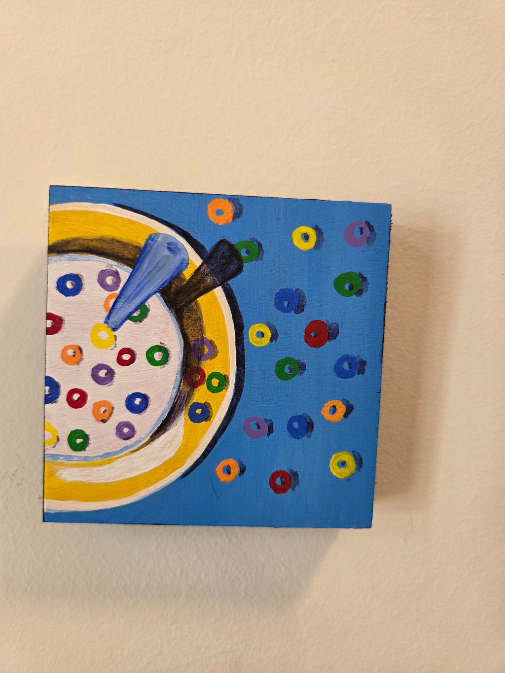 Colorful Cereal 3 of 3 Original Gouache Painting 4x4 Collection