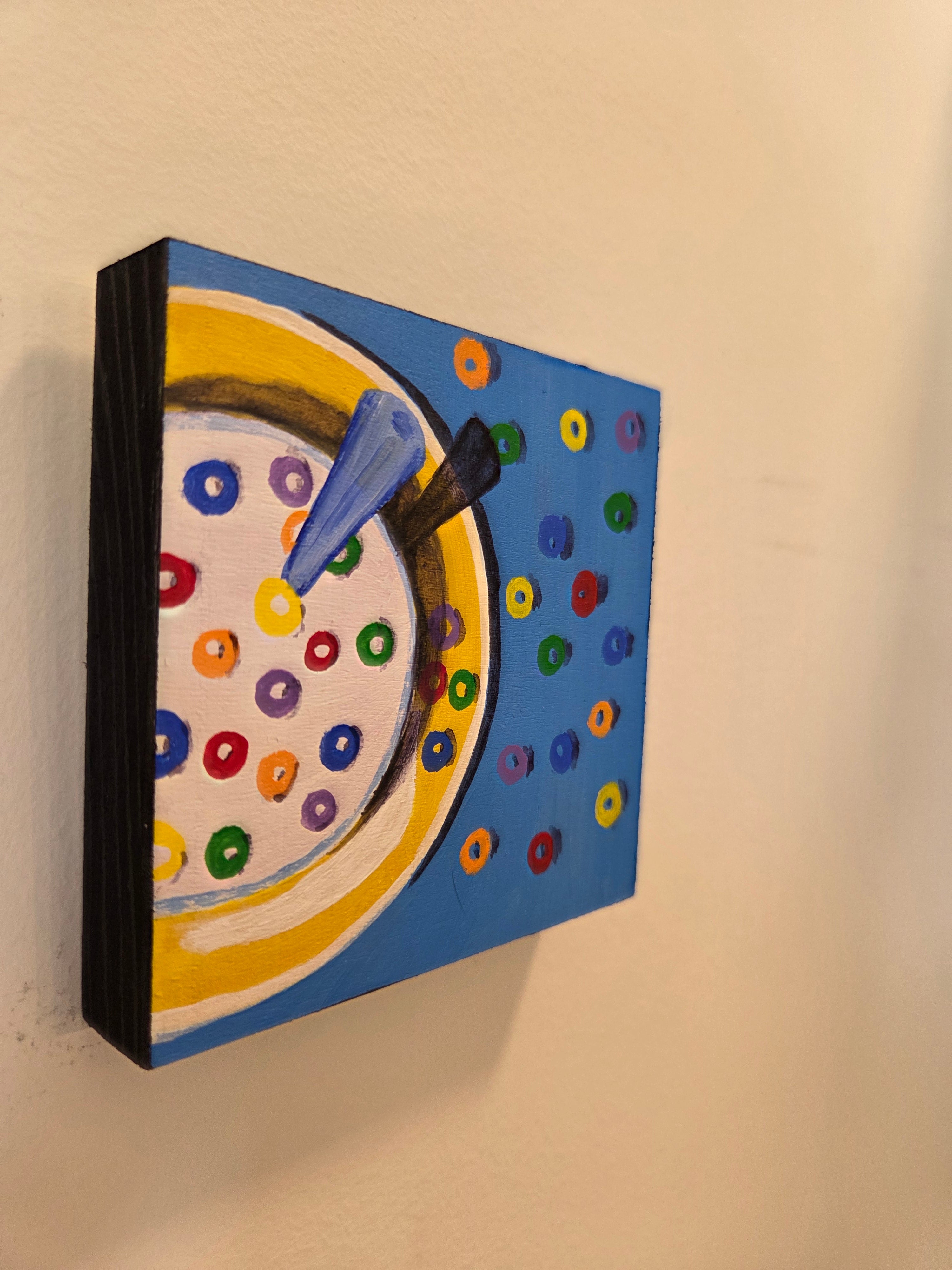 Colorful Cereal 3 of 3 Original Gouache Painting 4x4 Collection