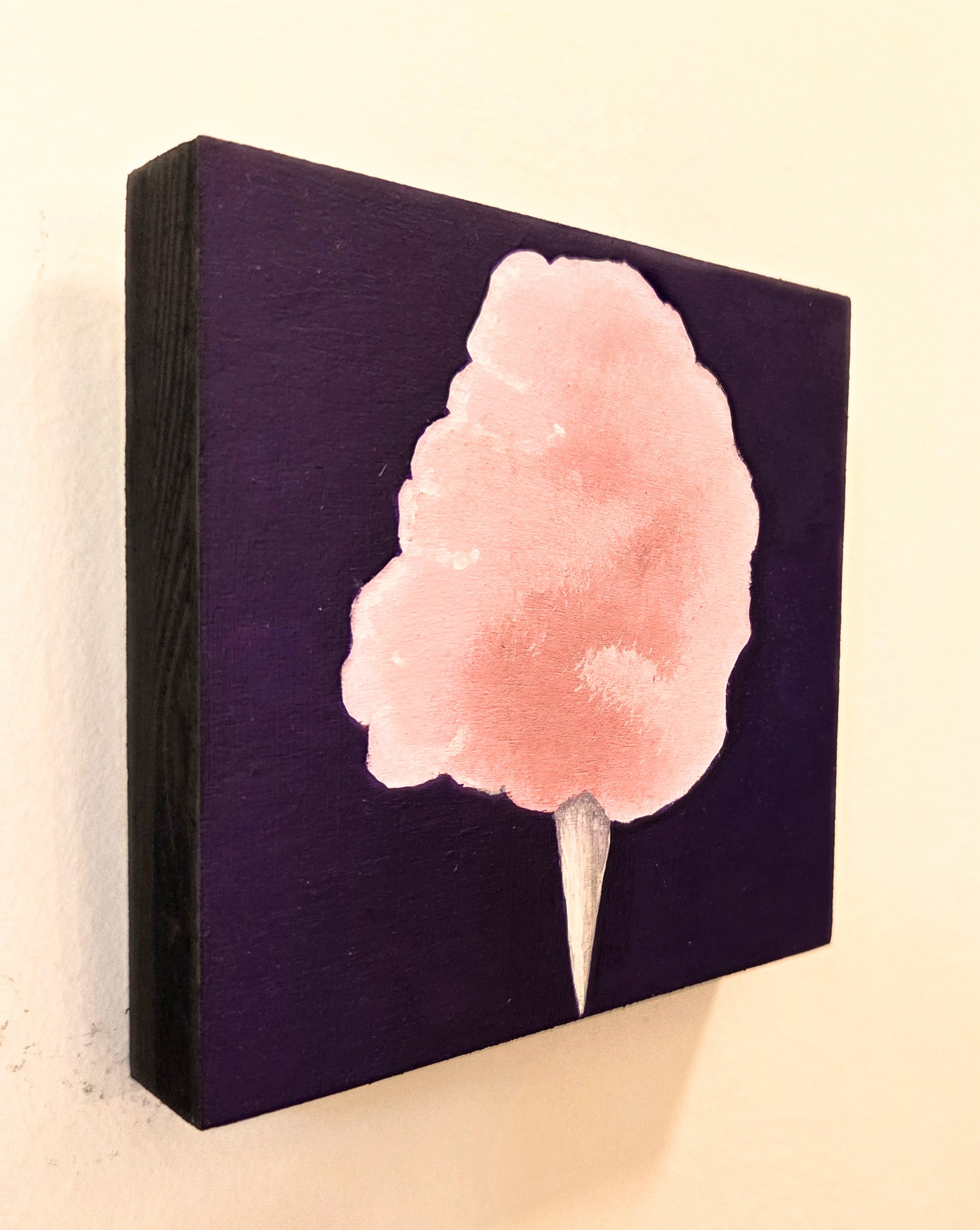 Cotton Candy Original Gouache Painting 4x4 Collection