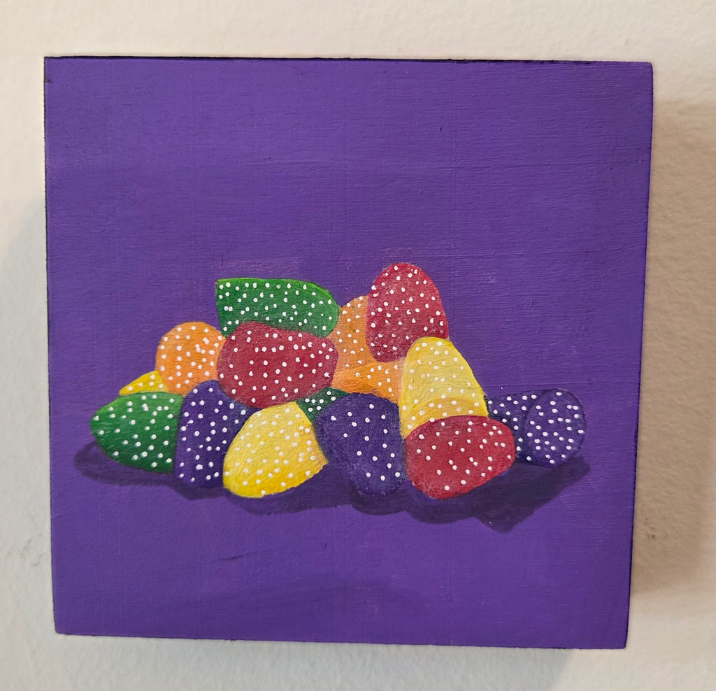 Gumdrops Original Gouache Painting 4x4 Collection