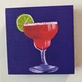 Strawberry Daiquiri Original Gouache Painting 4x4 Collection