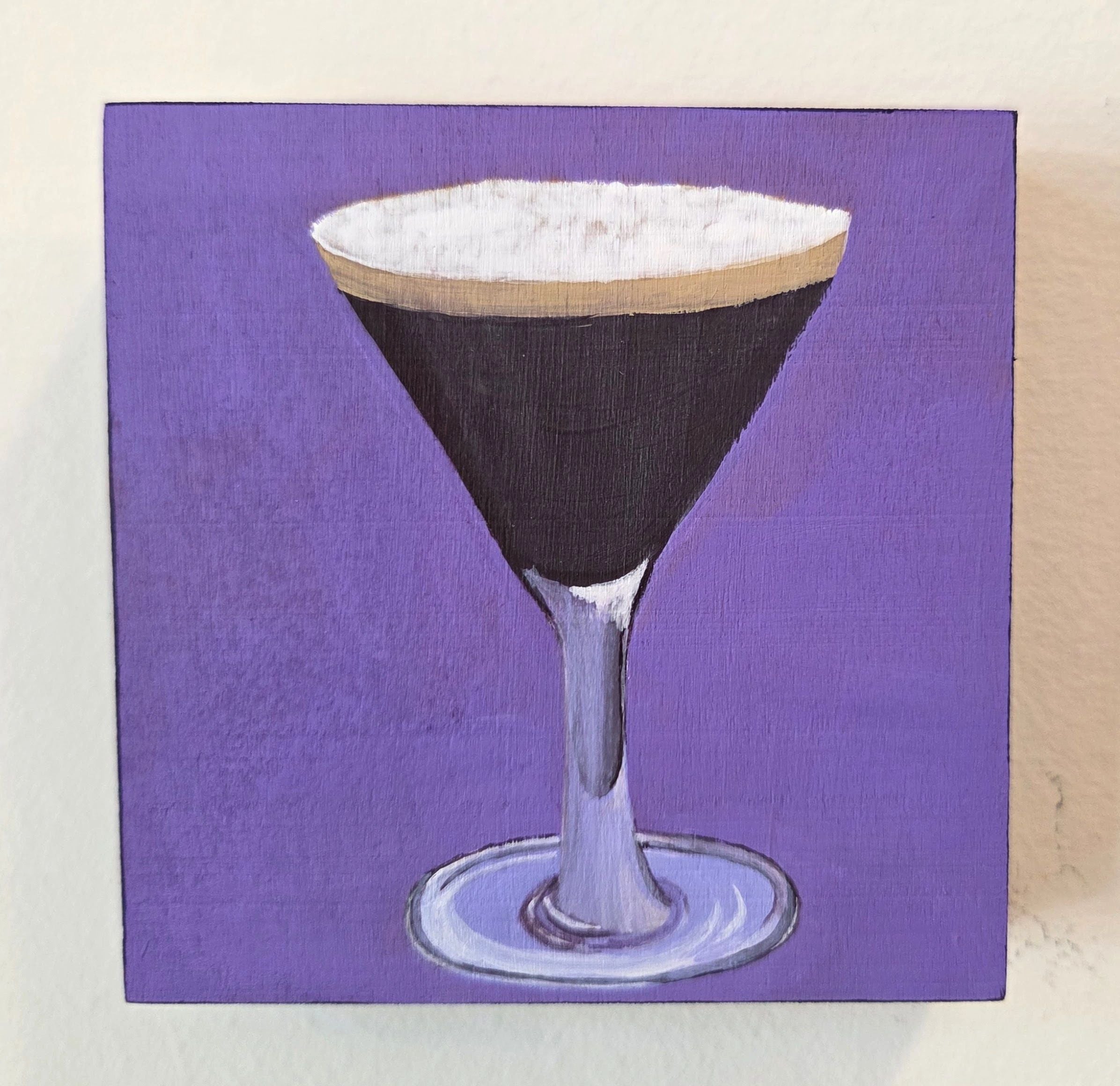 Expresso Martini Original Gouache Painting 4x4 Collection