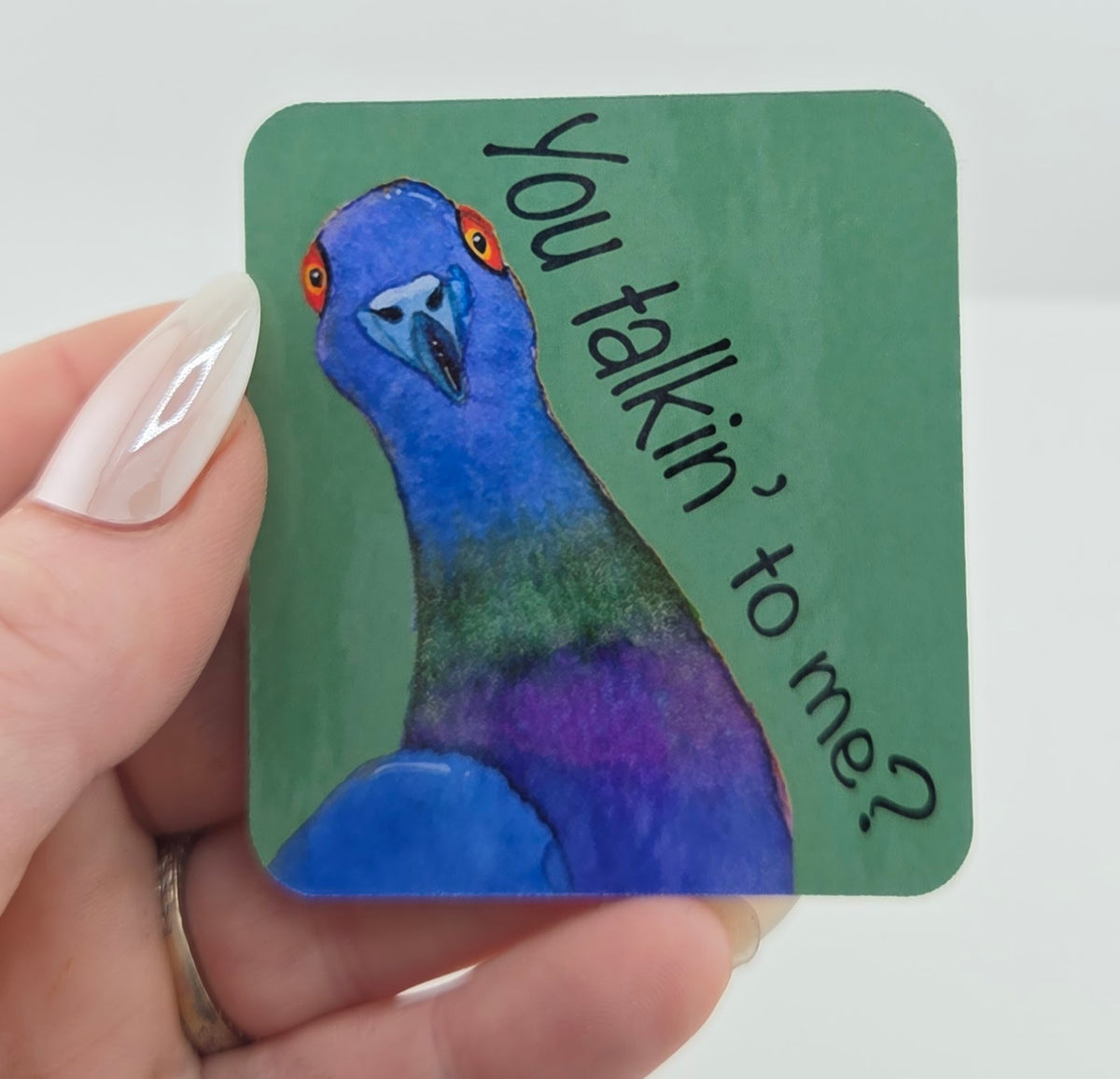You Talkin' to Me? Pigeon Vinyl Sticker