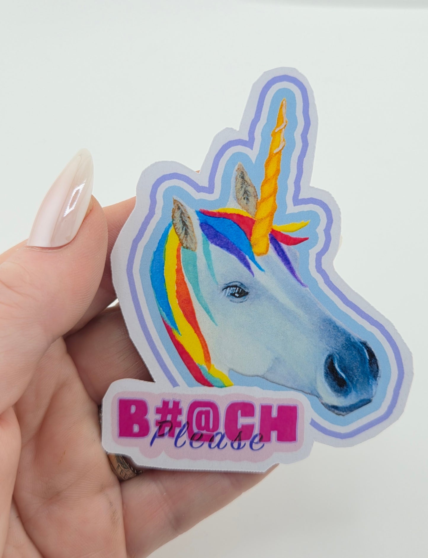 Sassy Unicorn Vinyl Sticker B#@CH PLEASE