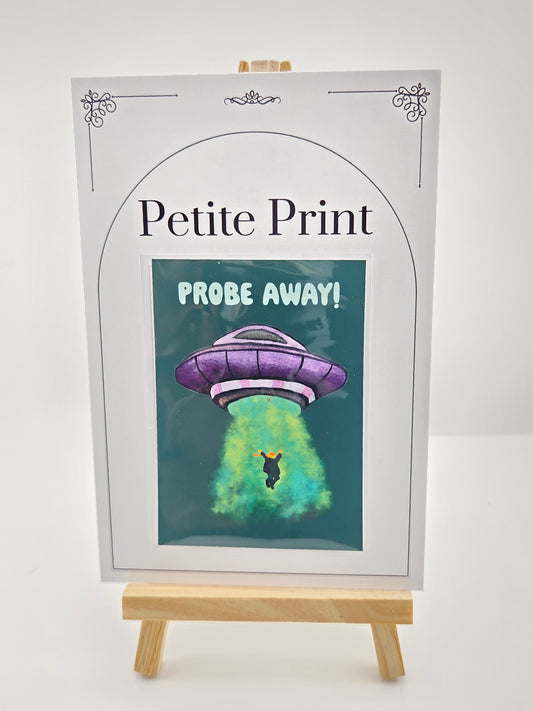 Probe Away Petite Watercolor Painting Print ACEO