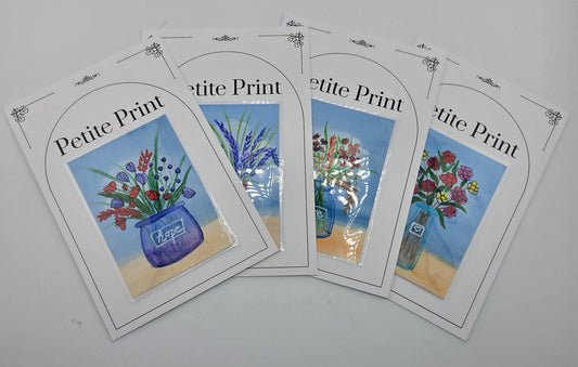 Flower Vase Calm  Watercolor Painting Print ACEO