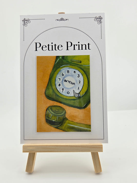 Vintage Telephone  Watercolor Painting Print ACEO