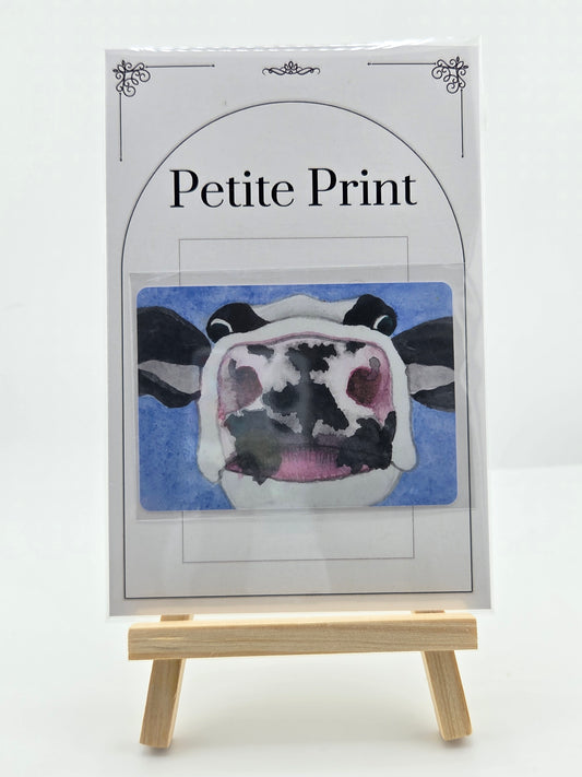 Nosey Cow  Watercolor Painting Print ACEO
