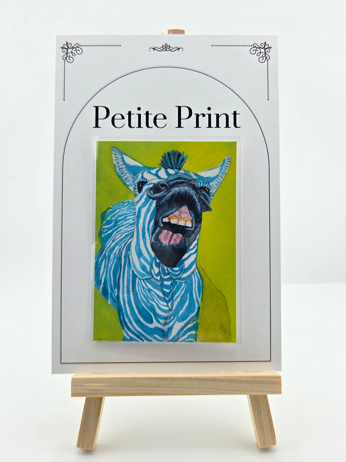 Mr. Fancypants the Zebra Watercolor Painting Print ACEO