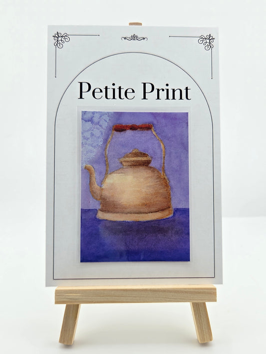 Steaming Tea Kettle  Watercolor Painting Print ACEO