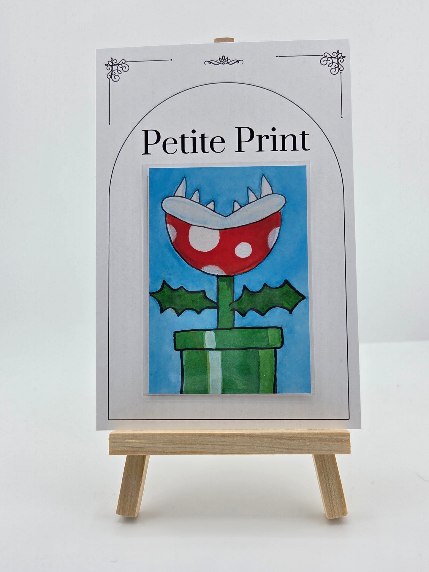 Mario Brothers Plant Watercolor Painting Print ACEO