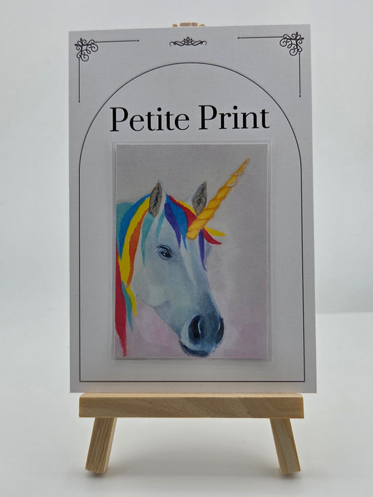 Colorful Unicorn Watercolor Painting Print ACEO