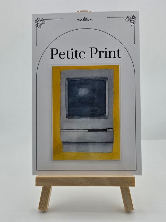 Vintage Computer Watercolor Painting Print ACEO