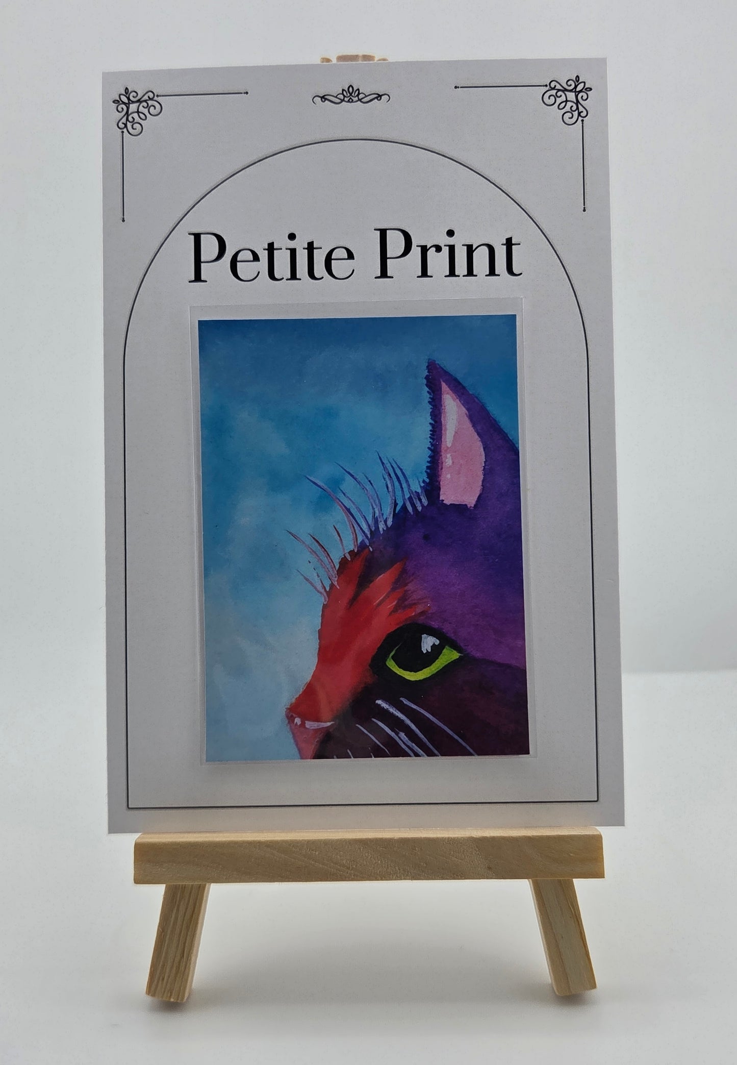 Colorful Cat Watercolor Painting Print ACEO