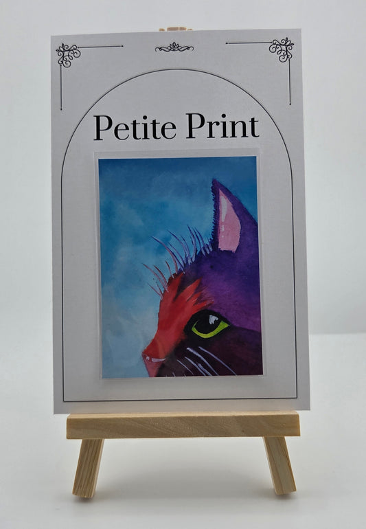 Colorful Cat Watercolor Painting Print ACEO