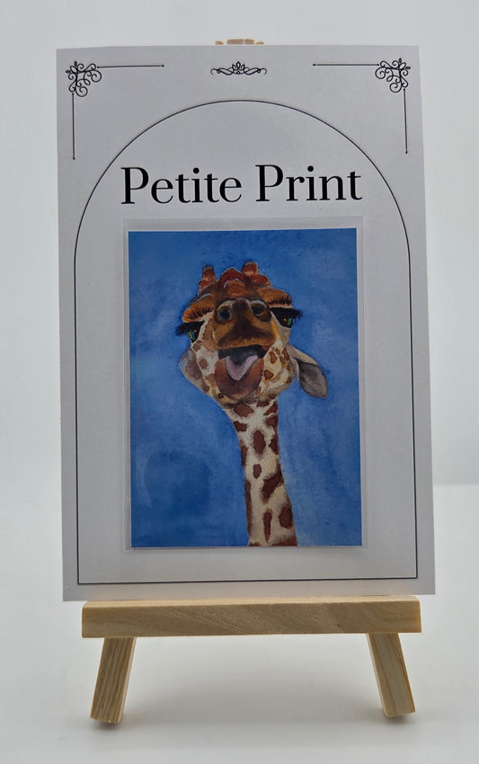 Silly-Giraffe-Watercolor Painting Print ACEO