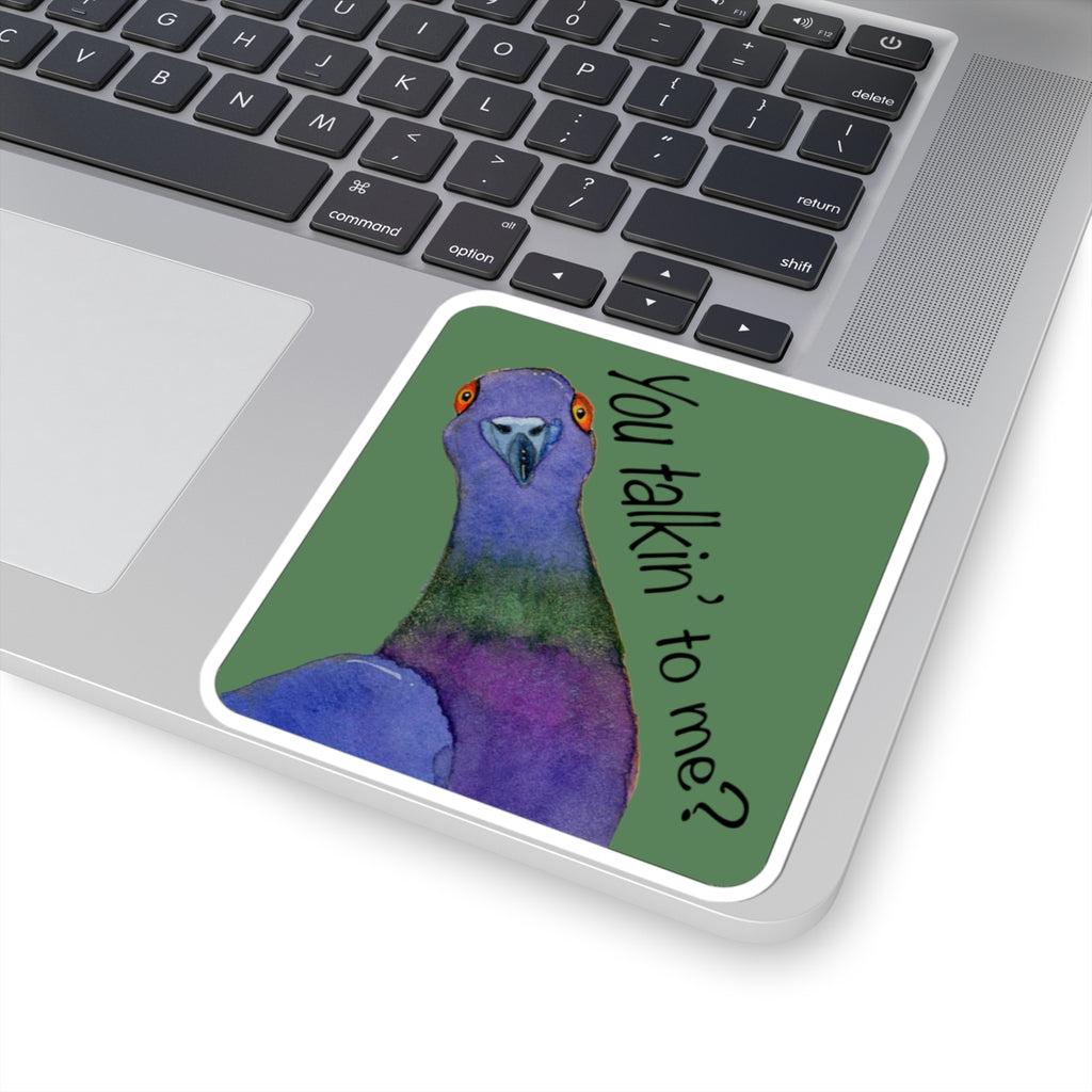 You Talkin' to Me? Pigeon Kiss-Cut Sticker